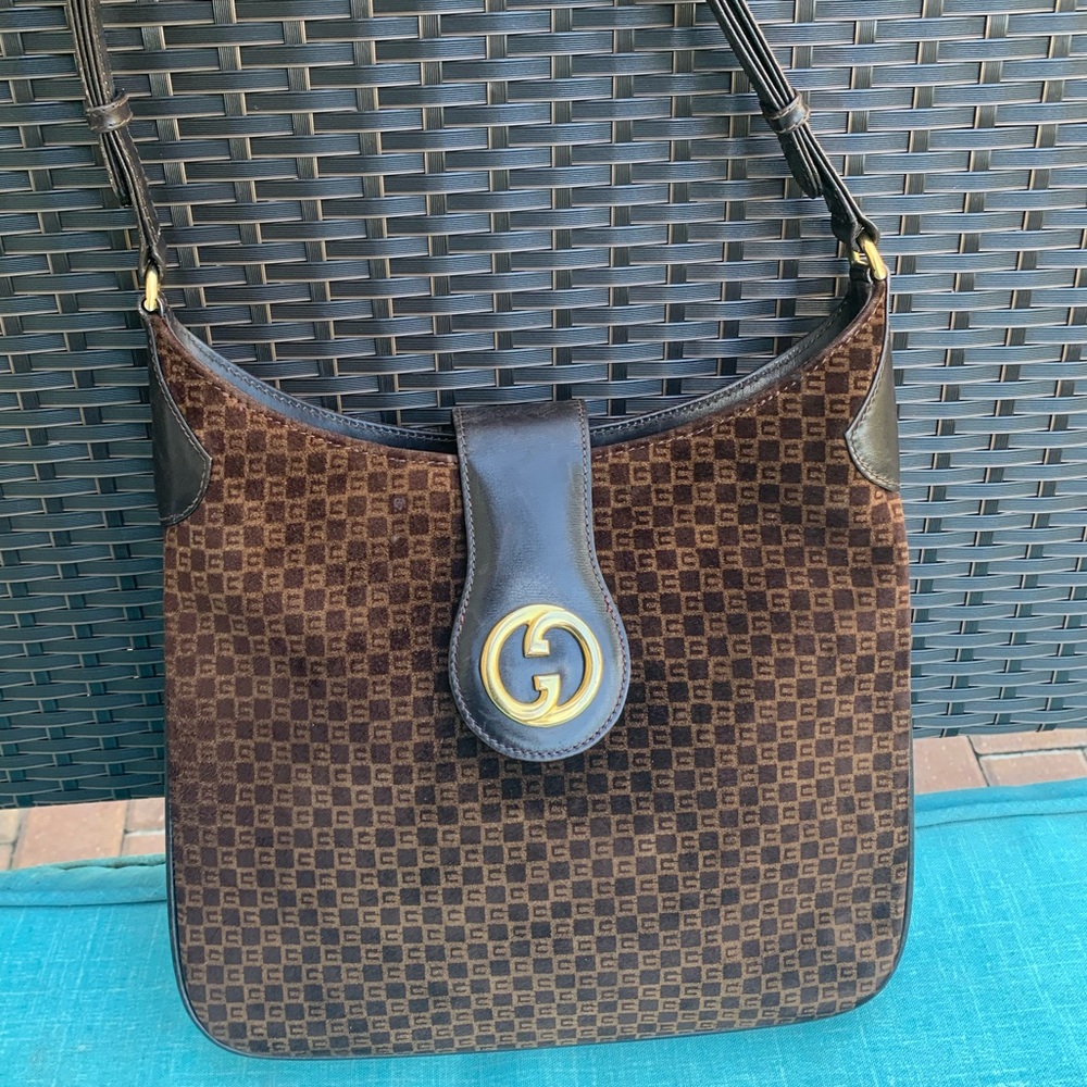 Gucci Brown and Gold Patterned Bag